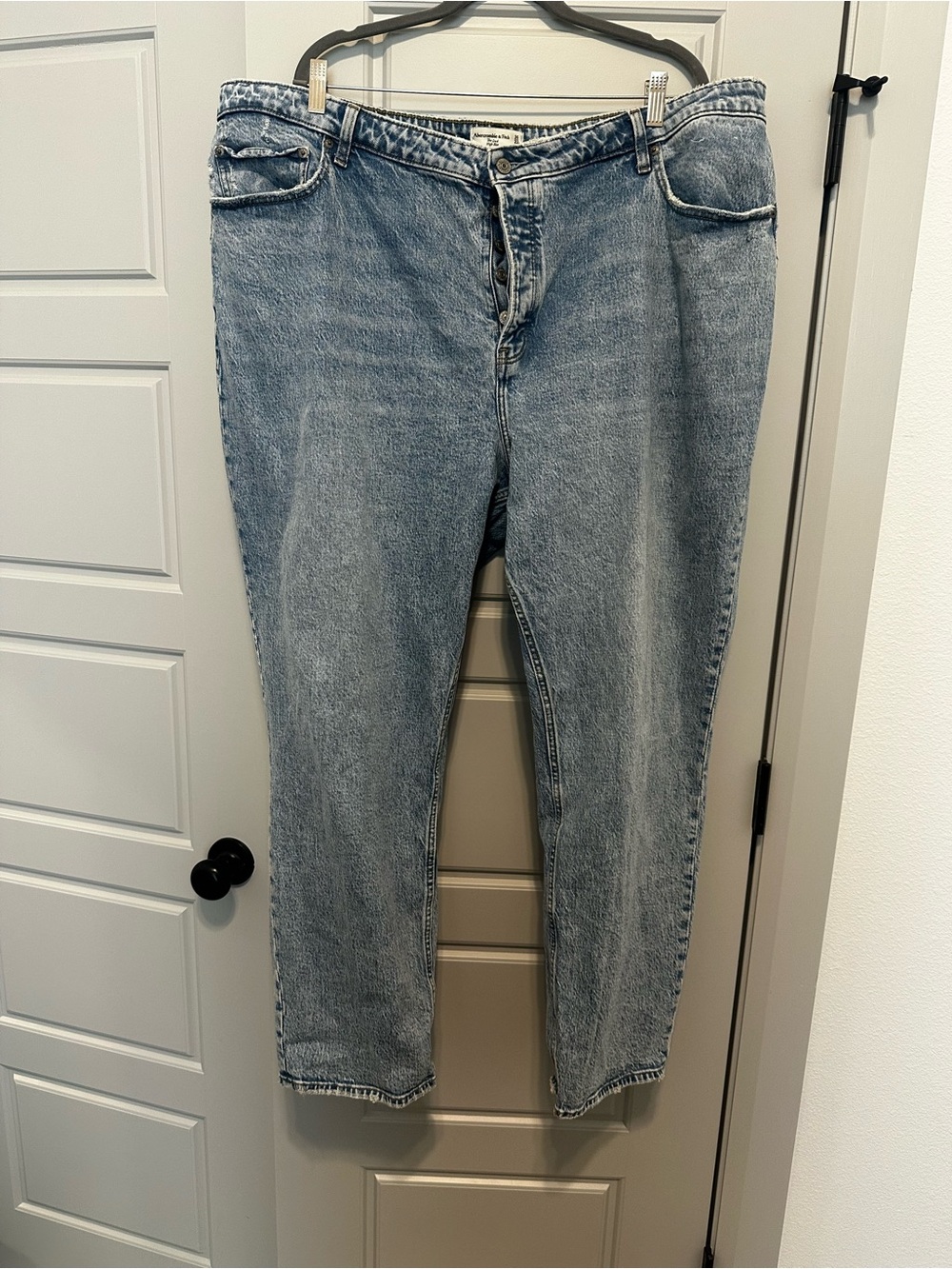 Abercrombie & Fitch Light Blue High-Rise Button-Fly Jeans